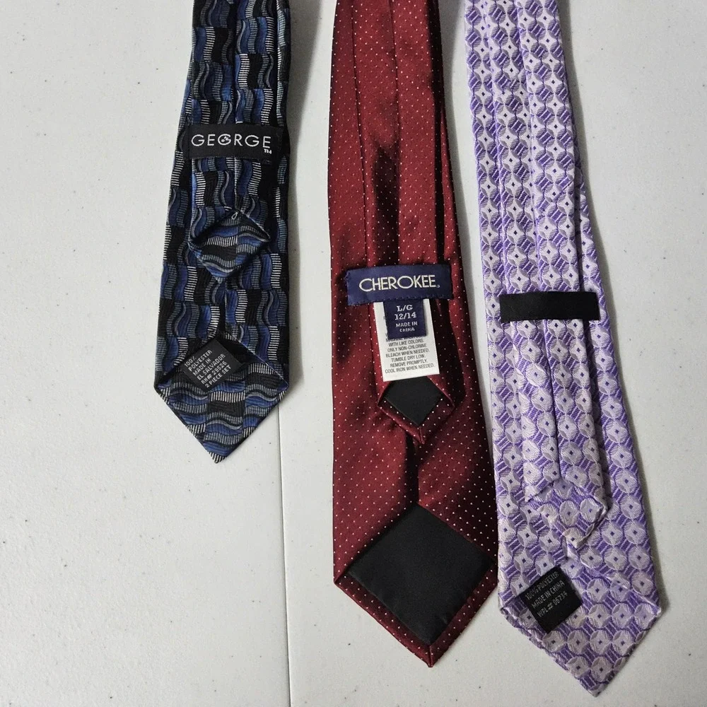 George Cherokee‎ Clip On Ties Lot 3 Kids Boys Neckties Patterned Formal